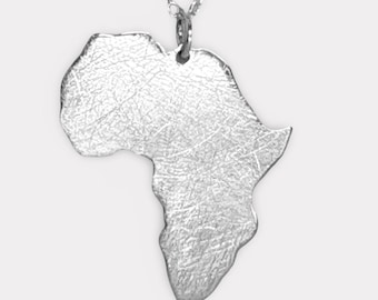 Sterling Silver Africa Map Necklace, Africa Pendant, Africa Lover Gift, Travel Jewelry, Handmade Africa Jewelry