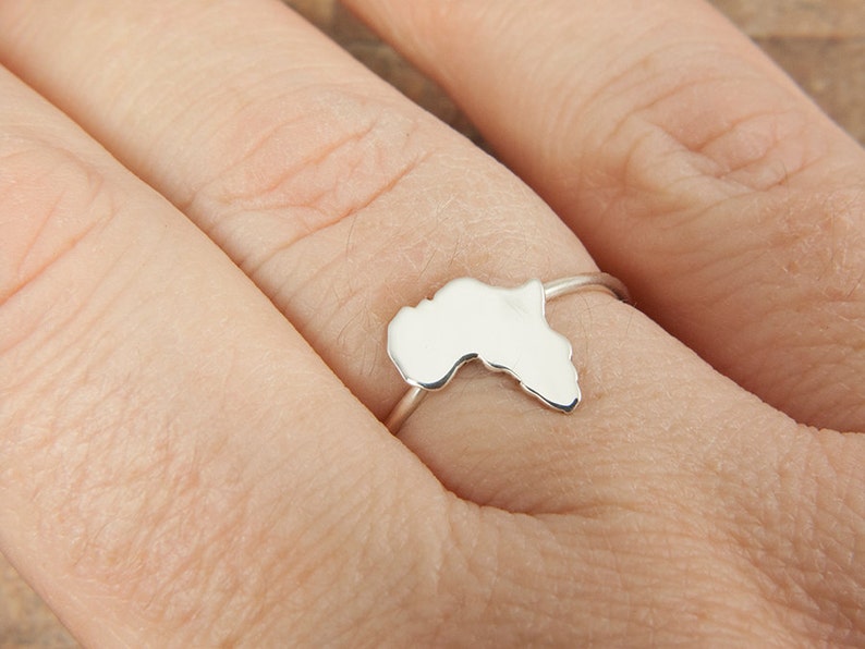 Silver Africa Ring African Jewelry Africa Map Ring Custom - Etsy