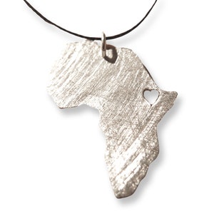 African Necklace Map, Silver Africa Necklace, Personalized Africa Pendant, Africa Travel, Africa Charm, Honeymoon Travel Gift