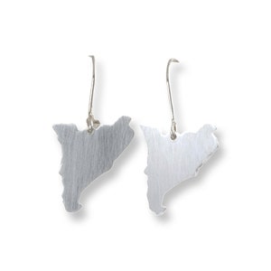 Catalunya Earrings, Catalonia Map, Large Earrings, Map Earrings, Catalonia Earrings, Cataluña Earrings, Silver Map Earrings, Custom Earrings
