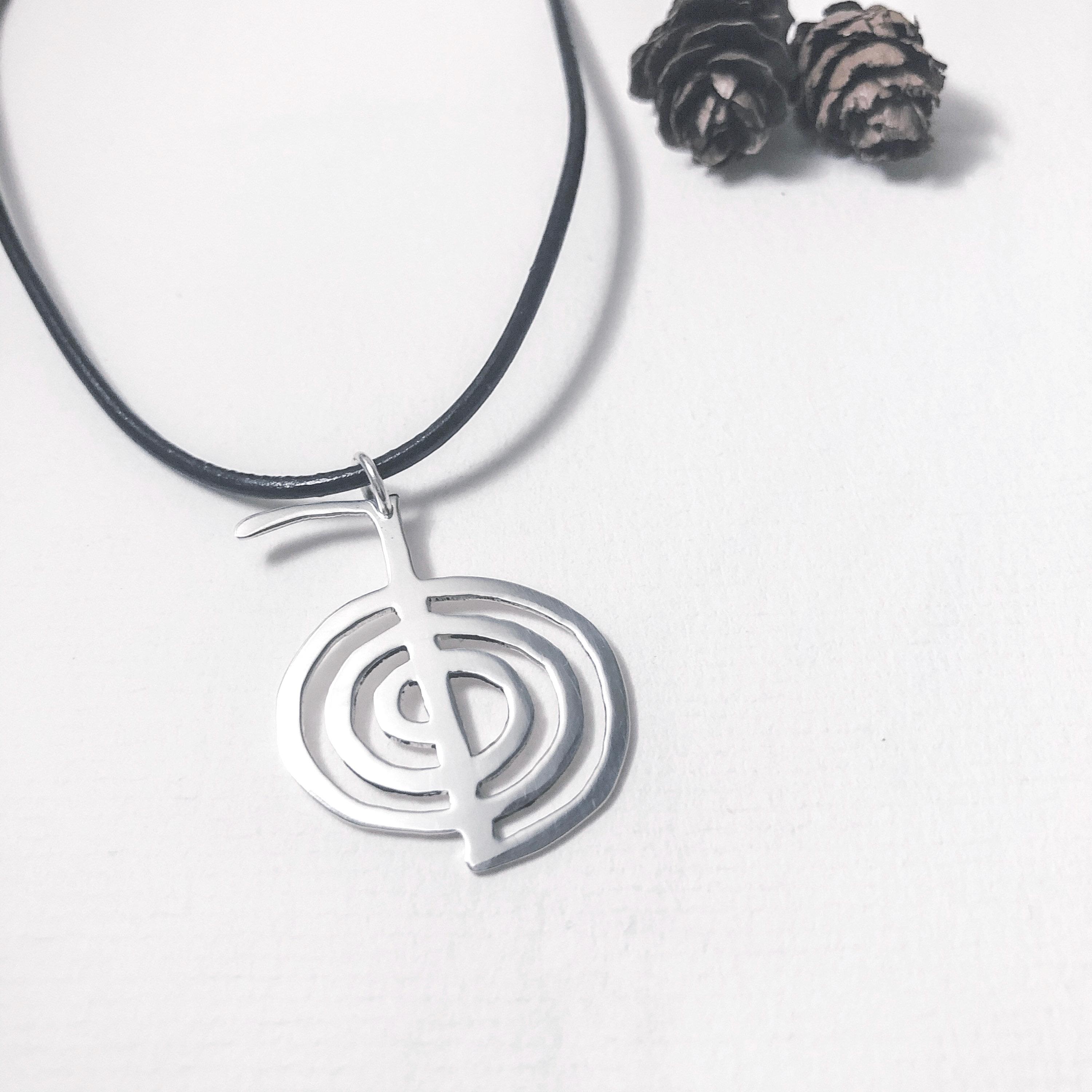 thumbnail image 2 of Sterling Silver Cho Ku Rei Reiki Symbol Clip Charm - Meditation Pendant Jewelry 2 of 3