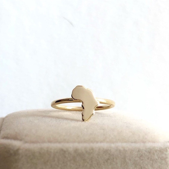 Ver en Etsy: Gold Plated Africa Map Ring: Sterling Silver Band, Zambia Jewelry Gold Plated Africa Map Ring: Sterling Silver Band, Zambia Jewelry