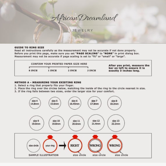 Howtomeasure Ring Ring Sizer Pdf Downloadable Ring Sizer Etsy