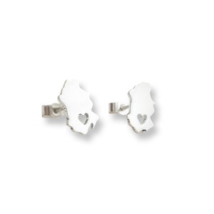 Pendientes Terres de l'Ebre, Studs Mapa Plata, Pendientes Personalizados, Pendientes Mapa Ebre, Joyería Personalizada, Pendientes Personalizados, Stud Catalunya