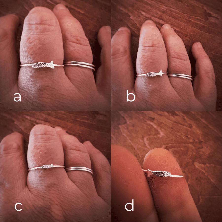 Sterling Silver Fish Ring – Dainty Minimalist Ocean Jewelry, Tiny Fish ...