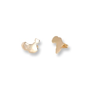 Gold Africa Earrings, Gold China Map Earrings, Africa  Map Earrings, China Studs, Personalized Studs, Custom Jewelry