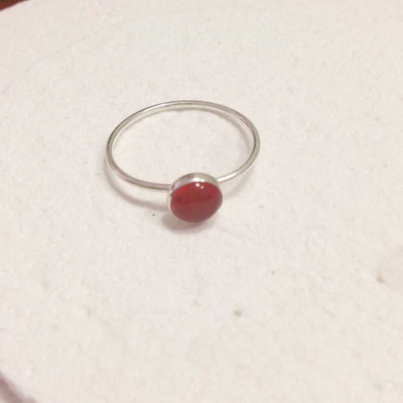 Anillo cornalina y plata