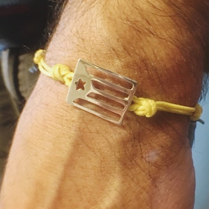 Catalunya Bracelet, Catalonia Flag Bracelet, Silver Map Bracelet, Catalunya Map Jewelry, Custom Jewelry, Personalized Bracelet, Cataluña Map