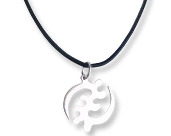 Silber ADINKRA Halskette, Argentium Silber Anhänger, Ghana Anhänger Gye Nyame Halskette Individueller Schmuck Personalisierter Anhänger Adinkra Symbol Free