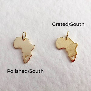 18kt Gold Plated Africa Necklace, Personalized Africa Map Pendant, Africa Ethiopia Pendant, Adoption Pendant Africa, Custom Jewelry image 6