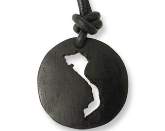 Collar de Vietnam, Mapa de Vietnam de ébano, Mapa de madera colgante, Mapa de Hanoi, Joyería de adopción, Collar de mapa de ébano, Colgante de Vietnam, Joyería personalizada