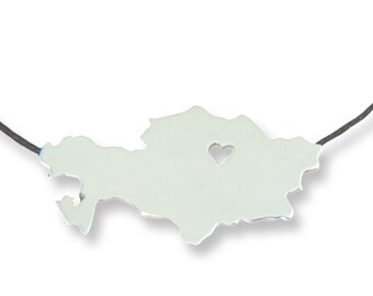 Kazakhastan Necklace Map, Kazakhstan Pendant, Personalized Map pendant, Adoption necklace, Custom Map Necklace