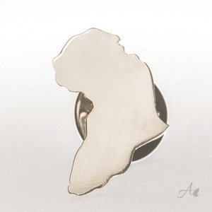 Africa Brooch, Africa Map Brooch, Personalized Jewelry, Silver Africa Brooch, Africa Map Pin, Custom Silver Brooch, Personalized Brooch