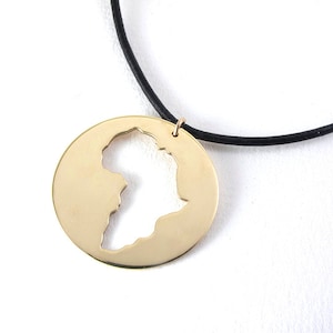 Gold Africa Necklace, 18kt Gold Plated Pendant, Africa Map Necklace, Ethiopia Pendant, Adoption Necklace, Personalized Necklace