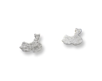 Pendientes de mapa de China, pendientes de China, pendientes de mapa de plata, pernos personalizados, mapa de China de plata, joyería personalizada, amantes de China, regalo de viaje