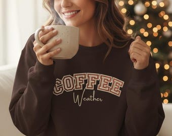 Sweat-shirt ras du cou Coffee Weather | Conception de café rétro