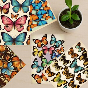 Butterfly Postcard Set – Printable 4x6” Art Cards, Colorful Insects Illustration