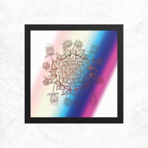 Framed poster / Mandala art / Wall art / Wall decor / Beautiful Mandala design