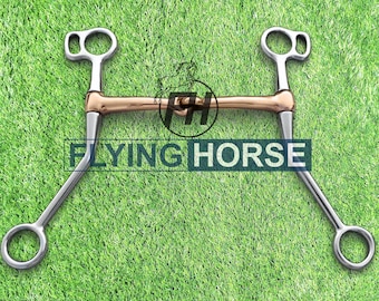 Bocado de entrenamiento para caballos de acero inoxidable – Boquilla de cobre para equitación (5.00")
