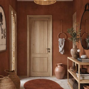 Rust Brown Organic Shape Rug – Hand Tufted Wool Area Rug – Modern Irregular Terracotta Carpet – Minimalist Earth Tone Home Decor image 3