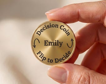 Decision Coin - Custom Engraved Brass Coin - Couples Flip Coin - Gifts for Him or Her- Anniversary Gift - Birthday Gift