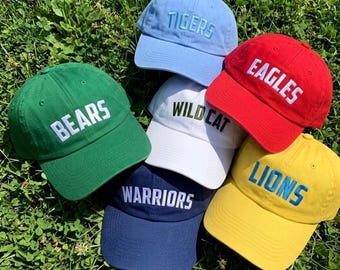 Custom School Mascot Hat, Back To School Cap, School Spirit Hat, Football Season Cap, Game Day