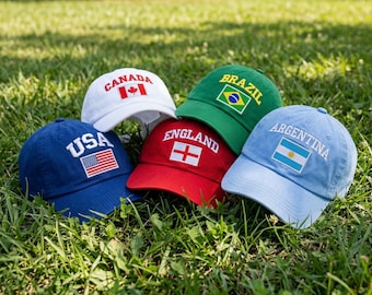 Benutzerdefinierte Land Flagge Hut, WM Fan Kappe, Fußball Papa Hut, Country Flaggen Fußball Cap