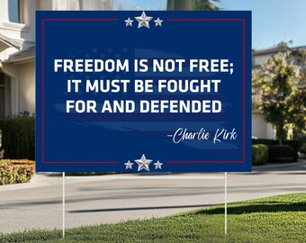 Charlie Kirk Werbeschild: Charlie Kirk Assassins, Gerechtigkeit für Charlie Kirk Politische Gartendekoration