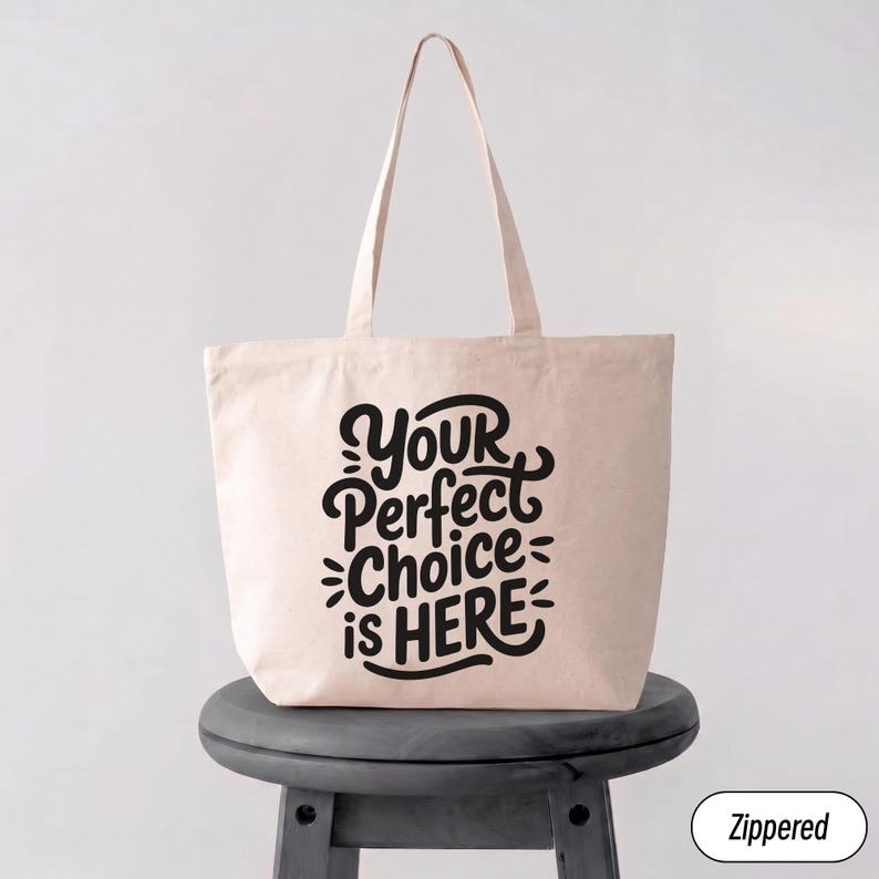 Personalized Zippered Tote Bag