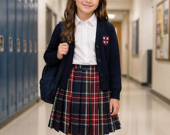 Girls Tartan Pleated Skirt, Kids Plaid School Skirt, Scottish Kilt Skirt for Girls, School Uniform Skirt, Kids Plaid Skirt, Custom Sizes