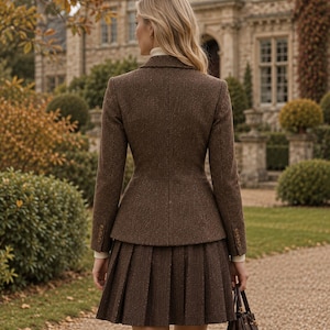 Dames wollen blazer | Getailleerd kantoorjasje | Vintage-geïnspireerde smart casual jas | Zakelijke blazer | Klassieke bovenkleding voor de herfst en winter afbeelding 4