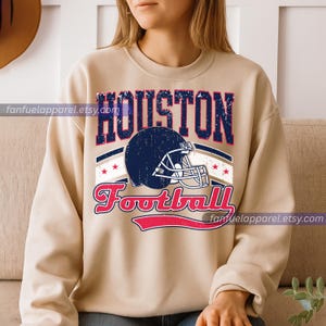 Houston Football Crewneck Texan Sweatshirt TShirt,Vintage Houston Football Crewneck Sweatshirt,Houston T-Shirt,Houston Texan Fan Gift FSA16
