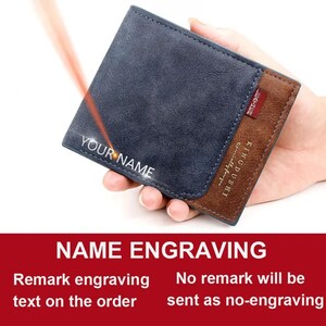 Gravure de nom gratuite nouveaux hommes portefeuilles courts de haute qualité porte-cartes classique simple sac à main pour homme poche à glissière pour hommes pinces à billets