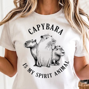 Capybara Is My Spirit Animal Shirt, Funny Capybara Shirt, Capybara lovers tee, Capybara Fans shirt, kawaii Capybara TShirt, wildlife lover