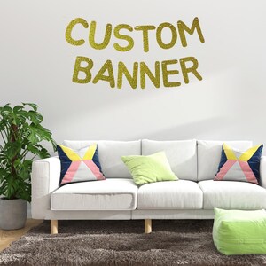 Banner de fiesta personalizado / Banner con nombre personalizado para cumpleaños, baby shower, boda o decoración de eventos / Banner de fiesta personalizado / Banner de texto personalizado