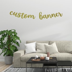 Banner de fiesta personalizado / Banner con nombre personalizado para cumpleaños, baby shower, boda o decoración de eventos / Banner de fiesta personalizado / Banner de texto personalizado