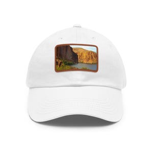 Scenic Dad Hat with Leather Patch, Adjustable Dad Cap, Casual Style Hat, Great for Gifts, Outdoor Adventures, Travel