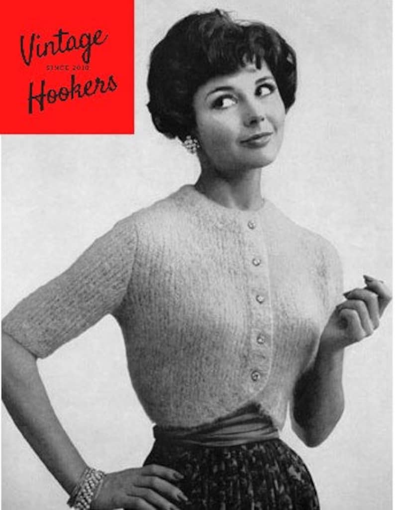 Sizes 12-16 Ambitious Beginner Vintage Knitting Pattern Bolero Sweater Beautiful in Mohair with Tulip Hem and Elbow Length Sleeves