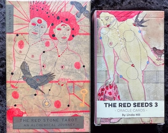Red stone Tarot + 1 book and + 1 oracle