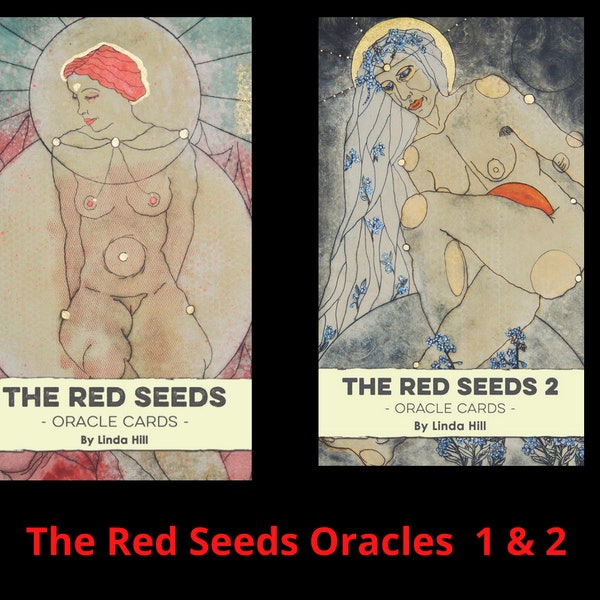 Les cartes RED SEEDS ORACLE 1 & 2 ∙ un voyage à travers les nombreux mythes anciens de la Déesse ∙ 45 cartes d’autonomisation