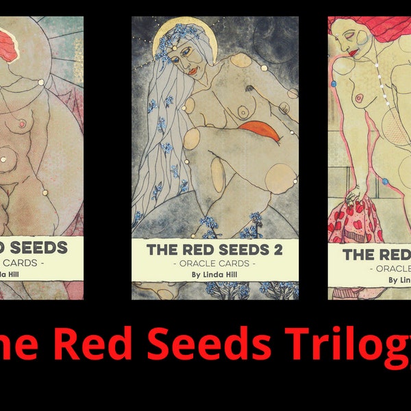 The RED SEEDS ORACLE Cards 1, 2 & 3∙ a journey through the many ancient myths of the Goddess ∙ 45 empowerment cards