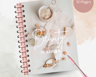Glow-Up Beauty Planner: Daily Skincare, Hair & Nail Tracker (Editable PDF)