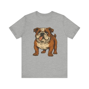 Cute Bulldog Unisex Tee, Dog Lover Shirt, Pet Owner Gift, Casual Wear, Everyday Tee, Bulldog Fan Apparel