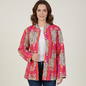 Quilted Cotton Jacket | Reversible Block Print Coat,Wadding Jacket,Gift for Her