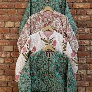 Veste matelassée en coton pour femme, manteau bohème réversible