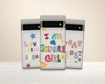 Jesus Y2k Clear Phone Case God Christian Teen Cover for Pixel 10 Pro XL, 9 8 7 A 6 & iPhone 17 16 15 14 13 12, Samsung S25 A17 A56, For Kids