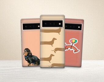 Cute Dackel Phone Case Sausage dog Cover for Pixel 10 Pro XL,  9 Pro, 8 Pro, 7A & iPhone 17, 16, 15, 14, 13, Samsung S25, S24Fe, A56, A16