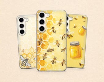 Bee Phone Case Bumble Bee Honey Cover for Samsung S25 Fe S24 Ultra S23 A17 A56 A55 A16 A36 & iPhone 17 Pro Max, 16 15 14, Pixel 10 9