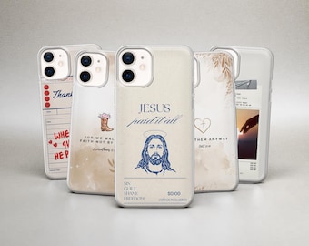 Christian Phone Case Bible Verse Cover for iPhone 17 Pro Max 16 15 13 12 & Samsung S25 Fe S24 S23 A17 A56 A16 A36 Pixel 10 Jesus Paid It All