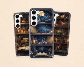 Witchy Dark Academia Phone Case Bookish Cover for Samsung S25Ultra, S24Fe, S23, S22, A56, A55, A16, A36 & iPhone 17 Pro, 16, 15, 14, Pixel 9